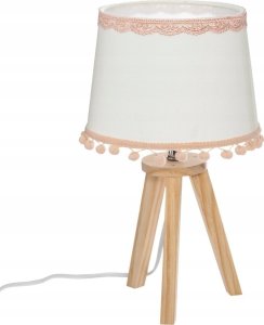 Atmosphera Lampa stołowa POMPOM, drewniane nóżki, 32 cm 1