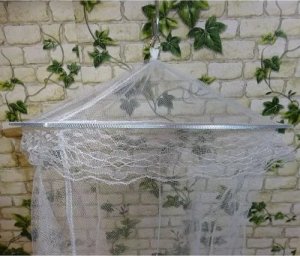 Excellent Houseware Moskitiera na łóżko w formie baldachimu, Ø 65 x 230 cm, biała 4