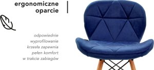 Activeshop 4Rico Krzesło skandynawskie QS-186 aksamit granatowe 11