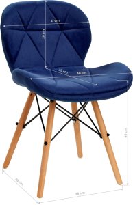 Activeshop 4Rico Krzesło skandynawskie QS-186 aksamit granatowe 9