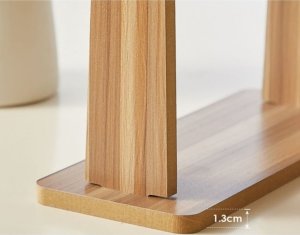 Upominkarnia Lusterko kosmetyczne stojące drewniane prostokątne L7BR 4