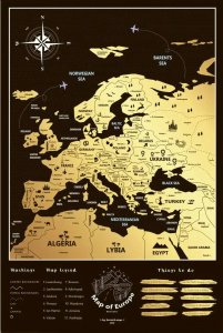 Mapa Europy - Złota Mapa Zdrapka 1