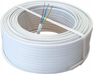 Przewód Śląsk Przewód YDYp 3x1,5mm2 płaski instalacyjny 450/750V biały odwijany z bębna 172152001S0500 15