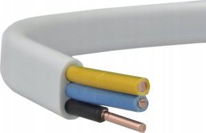 Przewód Śląsk Przewód YDYp 3x1,5mm2 płaski instalacyjny 450/750V biały odwijany z bębna 172152001S0500 2