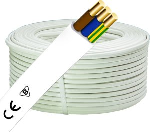 Przewód Śląsk Przewód YDYp 3x1,5mm2 płaski instalacyjny 450/750V biały odwijany z bębna 172152001S0500 4