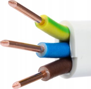 Przewód Śląsk Przewód YDYp 3x1,5mm2 płaski instalacyjny 450/750V biały odwijany z bębna 172152001S0500 6