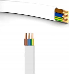 Przewód Śląsk Przewód YDYp 3x1,5mm2 płaski instalacyjny 450/750V biały odwijany z bębna 172152001S0500 8