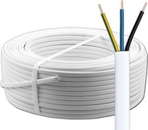 Przewód Śląsk Przewód YDYp 3x1,5mm2 płaski instalacyjny 450/750V biały odwijany z bębna 172152001S0500 9