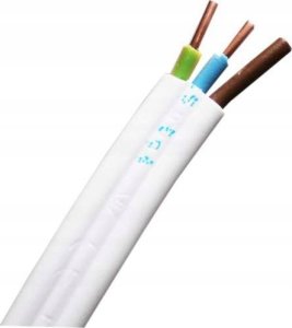 Przewód Śląsk Przewód YDYP 3X2,5mm2 płaski instalacyjny 450/750V biały odwijany z bębna 172152002S0500 11