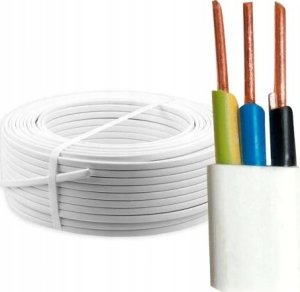 Przewód Śląsk Przewód YDYP 3X2,5mm2 płaski instalacyjny 450/750V biały odwijany z bębna 172152002S0500 14