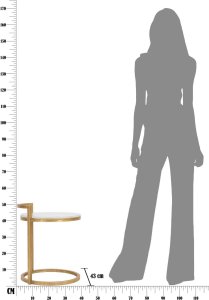 Ferretti Stolik kawowy z blatem z imitacji marmuru, Ø 40 cm 8