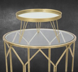 Ferretti Dekoracyjna lustrzana taca na nóżkach, Ø 36,5 cm 2