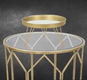 Ferretti Dekoracyjna lustrzana taca na nóżkach, Ø 31 cm 2