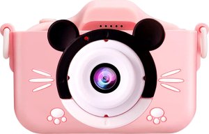 APARAT FOTOGRAFICZNY CYFROWY DLA DZIECKA MLECZNY RÓŻOWY MYSZKA + GRY 2