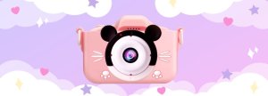 APARAT FOTOGRAFICZNY CYFROWY DLA DZIECKA MLECZNY RÓŻOWY MYSZKA + GRY 8