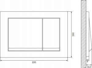 Przycisk spłukujący K97-0574 / CERSANIT / ENTER II / PRZYCISK CZARNY MATOWY / 2