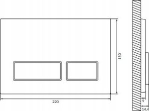 Przycisk spłukujący K97-511 / CERSANIT / MOVI II / PRZYCISK  CZARNY MATOWY / 2
