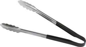 Køkkentang 24 cm. Rustfri stål og sort håndtag,1 stk 1