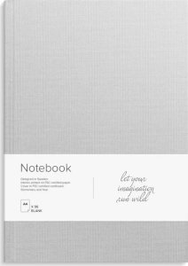 Mayland-Burde Burde Notesbog, grå tekstilpræg, ulinj., A4 2