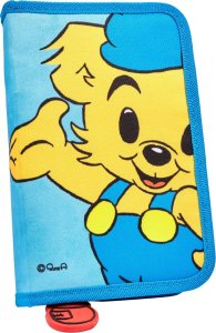 Piórnik Vrige Bamse Filled single decker pencil case, 300D nylon, 20 x 12.8 x 3 cm with 8 triangular col. pencils, 1 triangular pencil, sharpener, 15 cm ruler, 1 big eraser 13 x 4.5 x 1 cm. Packed closed/zipped in polybag. 1
