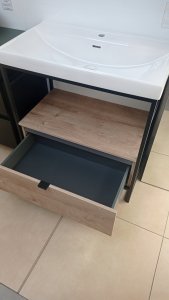 168400 SZAFKA INDUS 80 PÓŁKA DĄB CANELA/BLACK MATT ELITA /EM.168400 2