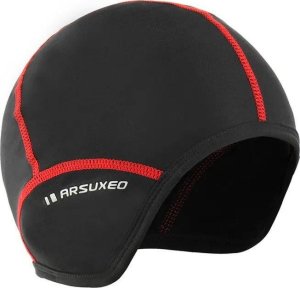 Czapka kolarska Arsuxeo Cycle, spandex, pod kask, czarno- czerwona, L 1