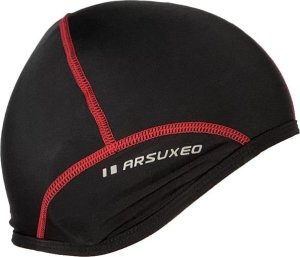 Czapka kolarska Arsuxeo Cycle, spandex, pod kask, czarno- czerwona, L 2