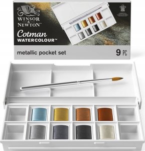 SmartMax Cotman watercolour 1/2 pan metallic pocket set 9pc 1