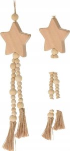 Dekoracja świąteczna Home Styling Collection ZAWIESZKA DEKORACYJNA BOHO ECO* NATURA DREWNIANA GWIAZDA 3