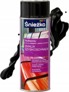 Śnieżka Emalia w sprayu czarna szybkoschnąca Śnieżka 400 ml 1