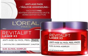 L’Oreal Paris L'Oreal Paris, Revitalift Laser X3, Glycolic Acid, Anti-Ageing, Peel-Off Pads, 30 pcs For Women 1