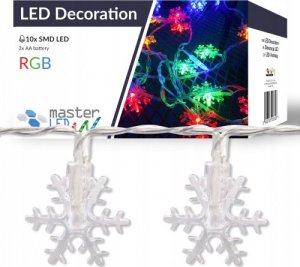 Lampki choinkowe Bulinex Świąteczne lampki choinkowe płatki śniegu 10 LED RGB 1