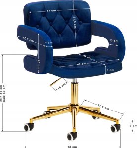 Activeshop 4Rico Krzesło obrotowe QS-OF213G aksamit granatowe 10