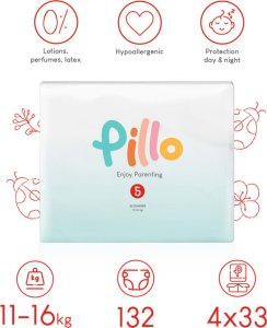 vidaXL Pillo Pieluszki dla dzieci, 132 szt., rozmiar 5 (11-16 kg) 7