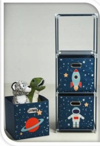 Storage Solutions Regał na zabawki z pojemnikami Misja kosmiczna, 35 x 35 x 102 cm 2