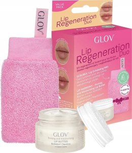 GLOV_SET Lip Regeneration Duo Scrubex Lip Exfoliating Mitt rękawica peelingujaca do ust + Lip Harmony Firming And Misturizing Lip Butter regenerujące masło do ust 15ml 1