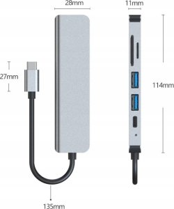 HUB USB Rozdzielacz HUB USB 6 w 1 4