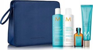 MOROCCANOIL_SET Luminous Wonders Hydrating Shampoo nawilżający szampon do włosów 250ml + Hydrating Conditioner nawilżająca odżywka do włosów 250ml + Treatment odżywcza kuracja do włosów 25ml + Hand Cream krem do rąk 100ml + kosmetyczka 1