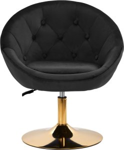 Activeshop 4Rico fotel obrotowy QS-BL12G aksamit czarny 2