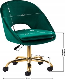 Activeshop 4Rico krzesło obrotowe QS-MF18G aksamit zielone 7