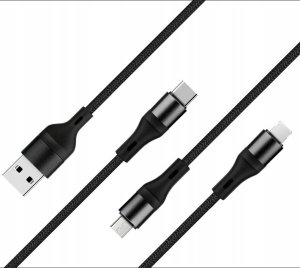 Kabel USB USB-C - microUSB 1.2 m Czarny (N939B) 2
