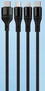 Kabel USB USB-C - microUSB 1.2 m Czarny (N939B) 5