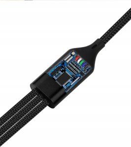 Kabel USB USB-A - USB-C + microUSB + Lightning 1.2 m Czarny (N940) 8