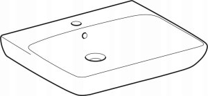 Umywalka 501.463.00.7 / GEBERIT / SELNOVA COMFORT / UMYWALKA, B65CM, H15CM, T55CM, Z PRZELEWEM, Z OTWOREM NA BATERIĘ / 2