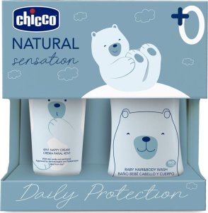 CHICCO_SET Dzienna Ochrona płyn do mycia ciała i włosów 200ml + krem na odparzenia 100ml 1