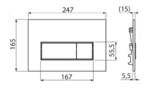 Przycisk spłukujący M570-GAM-01/ JELLOW / RECTANGLE WH / PRZYCISK WC PROSTOKĄT BIAŁY POŁYSK / 2