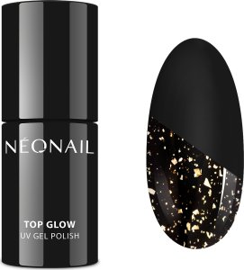 NEONAIL_UV Gel Polish Top Glow lakier hybrydowy 8703 Gold Flakes 7,2ml 1