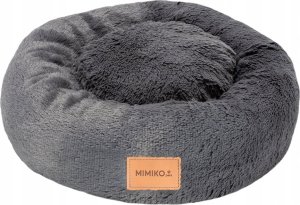 Mimikoko MIMIKO Pets Legowisko Shaggy okrągłe M 45cm grafitowe 1
