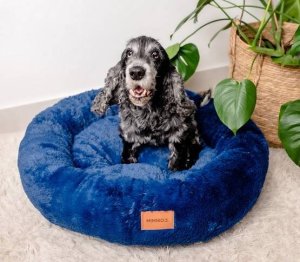 Mimikoko MIMIKO Pets Legowisko Shaggy okrągłe XL 75cm chabrowe 3
