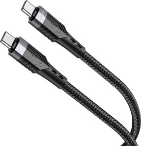 Kabel USB Borofone Kabel Bu35 Influence - Typ C Na Typ C - 60W 3A 1,2 Metra Czarny 1